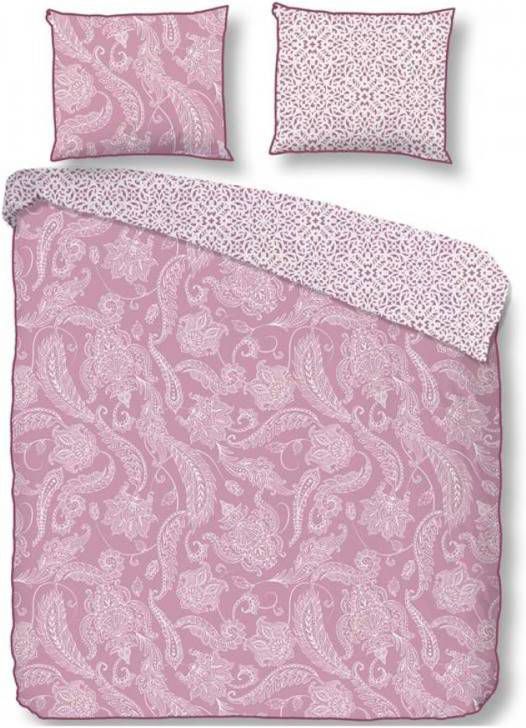 Descanso Cairo Dekbedovertrek 100% Katoen satijn 1 persoons(140x200/220 Cm + 1 Sloop) 1 Stuk(60x70 Cm) Roze