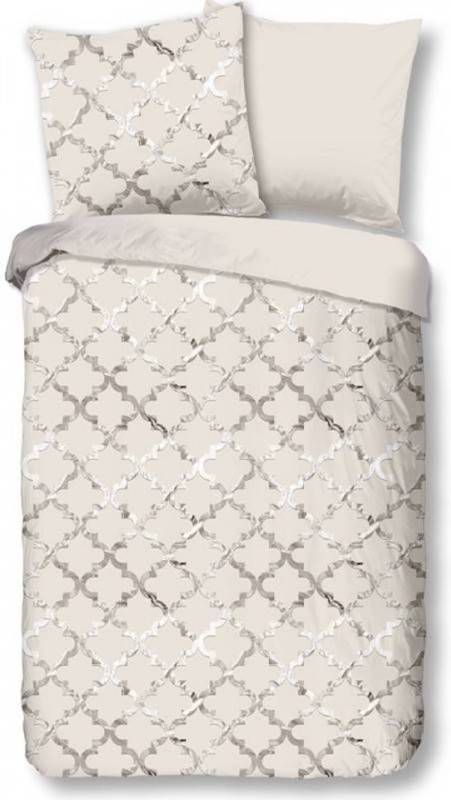 Descanso Silvi Dekbedovertrek 100% Katoen satijn 1 persoons(140x200/220 Cm + 1 Sloop) 1 Stuk(60x70 Cm) Beige