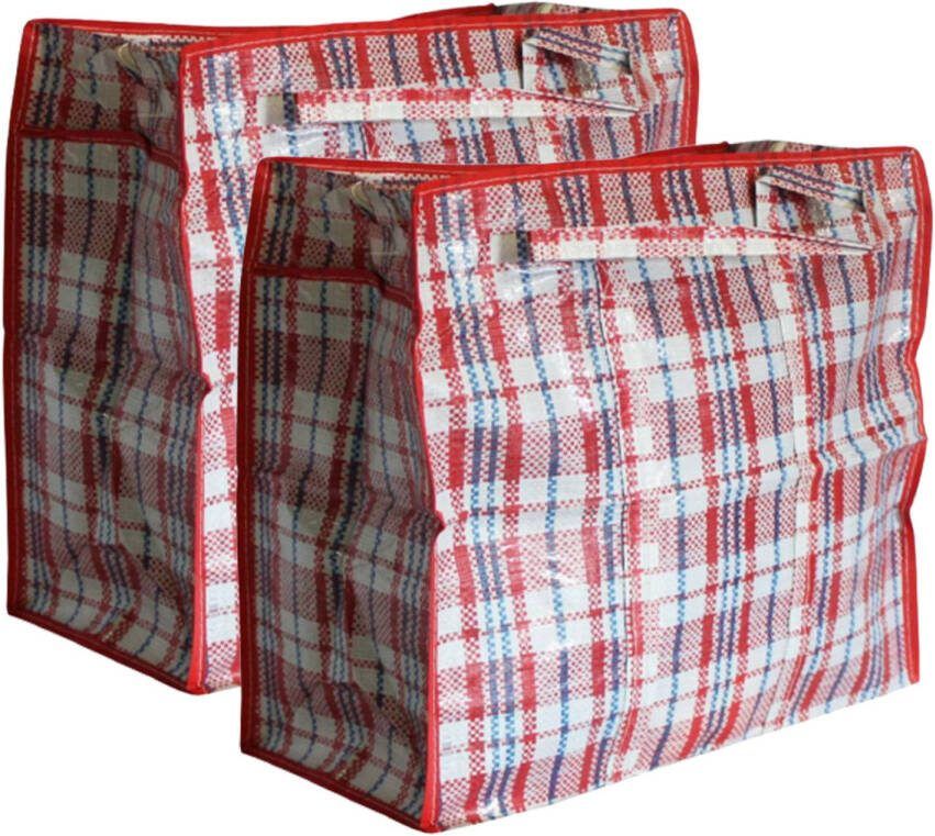 DID 2x Stuks Opbergtas/hoes Voor Kussen/deken/dekbed/slaapzak 80 X 70 X 30 Cm Rood Shoppers