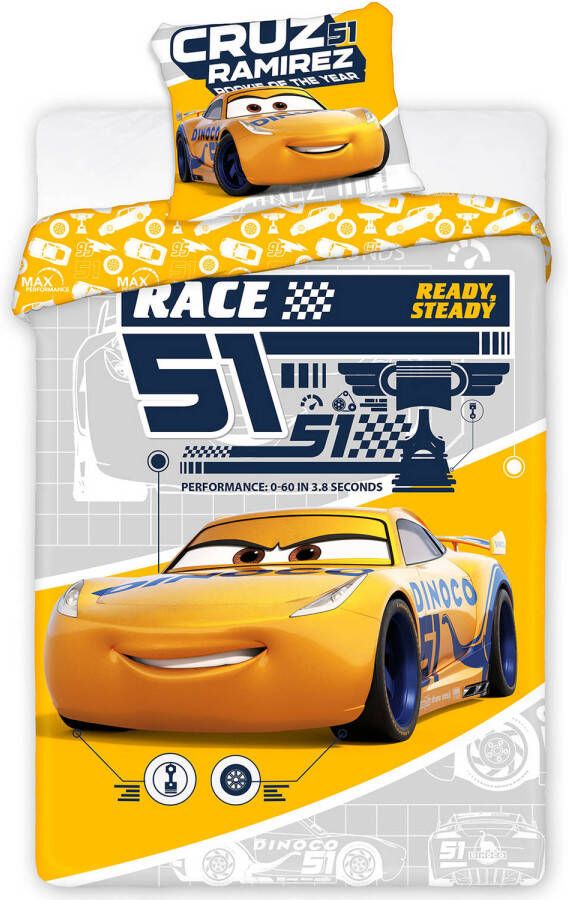 Disney Cars Cruz Ramirez Dekbedovertrek Eenpersoons 140 X 200 Geel
