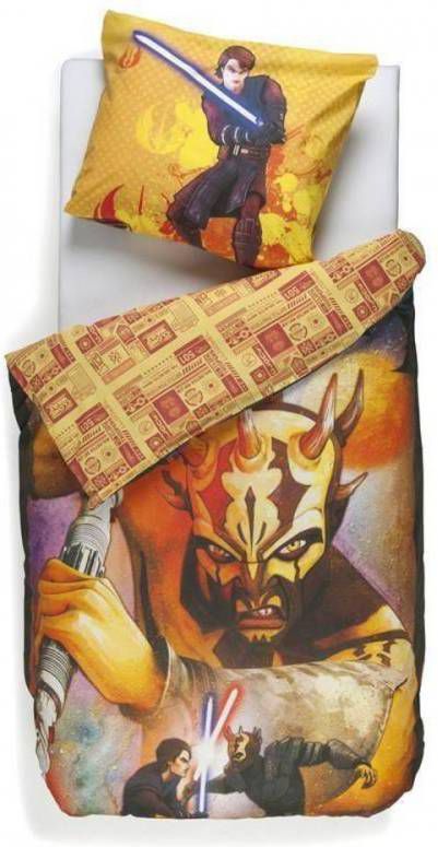 Disney Clone Wars Dekbedovertrek 100% Katoen 1 persoons(140x200 Cm + 1 Sloop) 1 Stuk(60x70 Cm) Multi