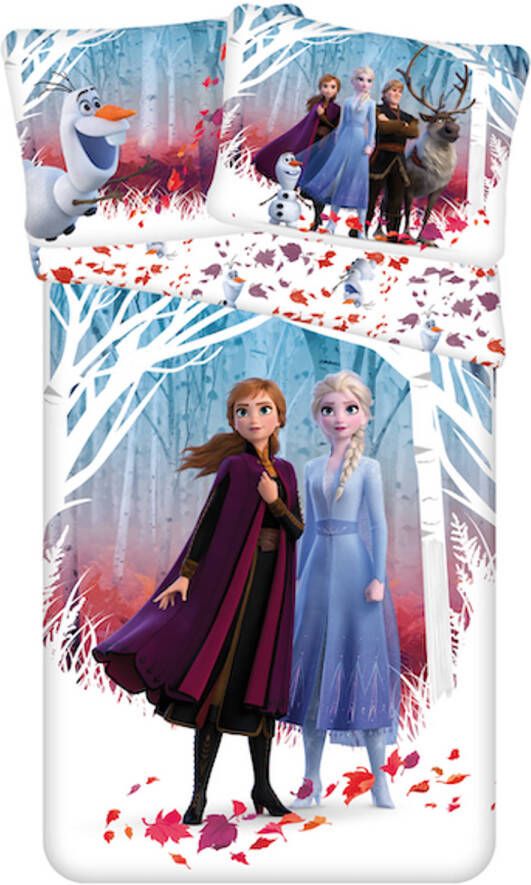 Disney Frozen Dekbedovertrek Leaves Eenpersoons 140 X 200 Cm Polyester