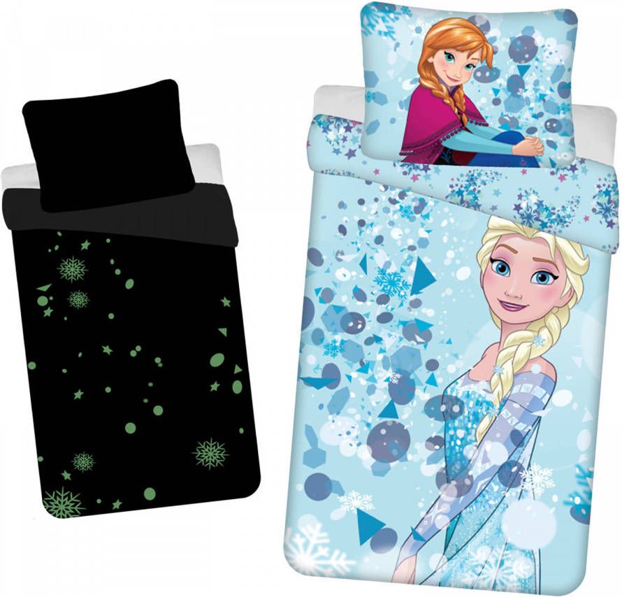 Disney Frozen Dekbedovertrek, Sisters Glow In The Dark Eenpersoons 140 X 200 Cm Katoen