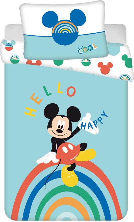 Disney Mickey Mouse Baby Dekbedovertrek Regenboog 100 X 135 Cm Katoen