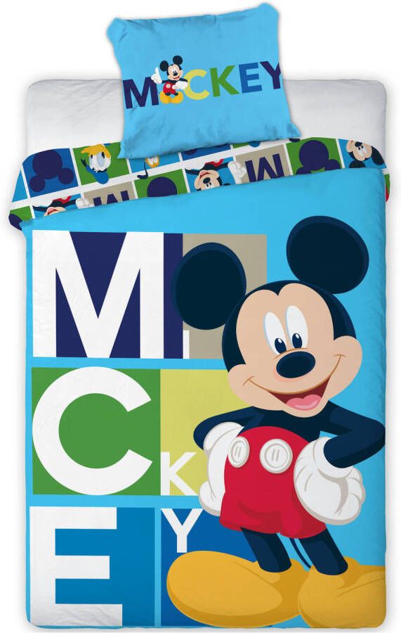 Disney Mickey Mouse Dekbedovertrek Blocks Eenpersoons 140 X 200 Cm Polyester