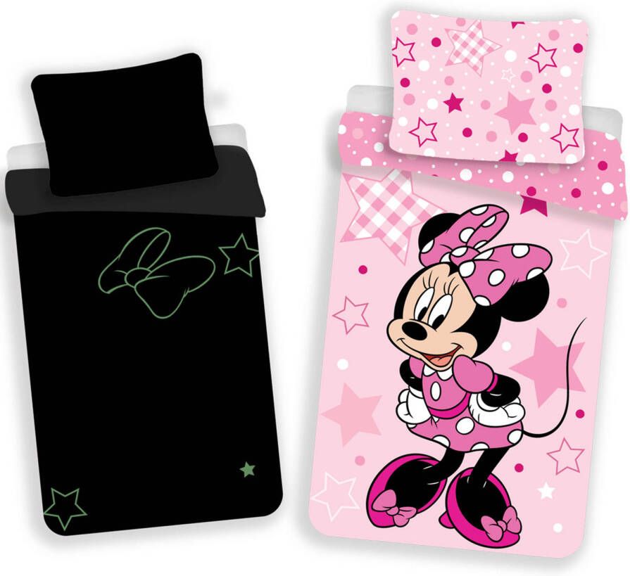 Disney Minnie Mouse Dekbedovertrek Glow In The Dark Eenpersoons 140 X 200 Cm Katoen
