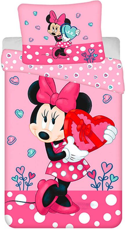 Disney Minnie Mouse Dekbedovertrek Heart Eenpersoons 140 X 200 Cm Katoen