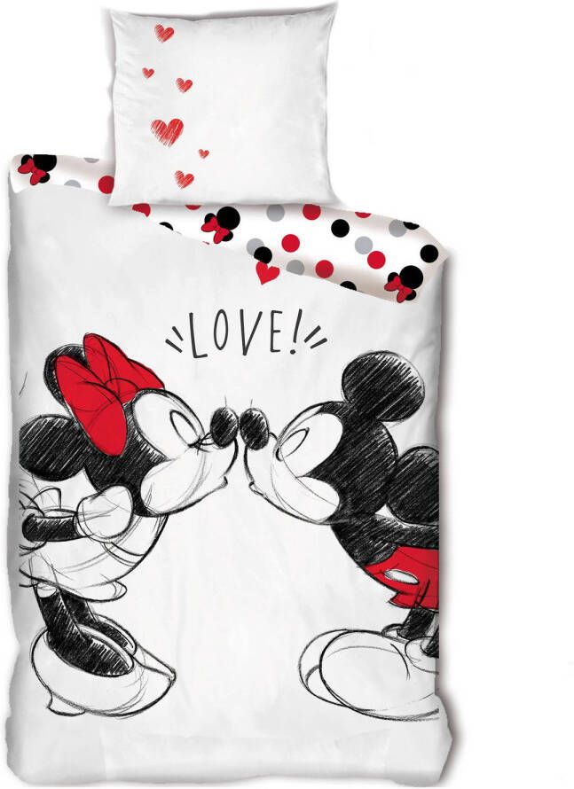 Disney Minnie Mouse Dekbedovertrek Love Eenpersoons 140 X 200 Cm Wit
