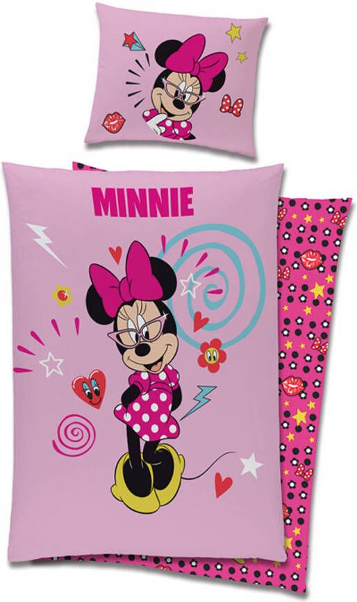 Disney Minnie Mouse Dekbedovertrek Pretty Roze Roze 1 persoons 140x200 Cm