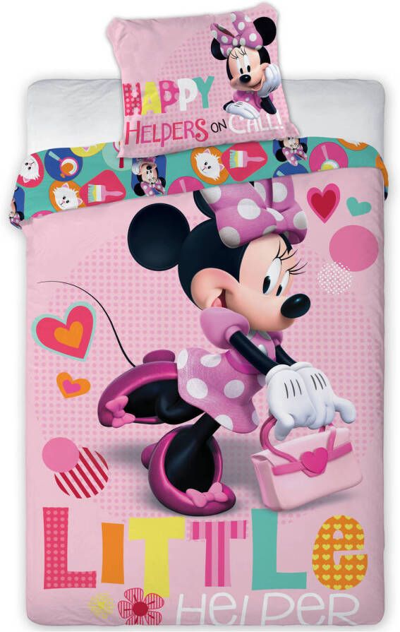 Disney Minnie Mouse Little Helper Dekbedovertrek Eenpersoons 140 X 200 Roze