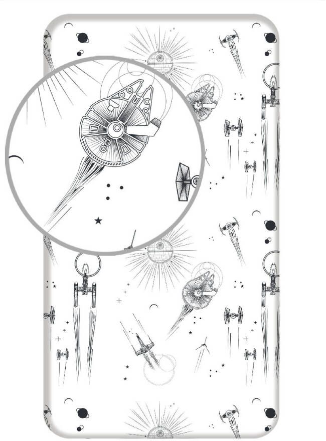 Disney Star Wars Hoeslaken Death Star Eenpersoons 90 X 200 Cm Wit