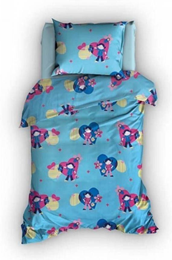 Duimelot Sushi Dekbedovertrek Katoen Peuter(120x150 Cm + 1 Sloop) Aqua