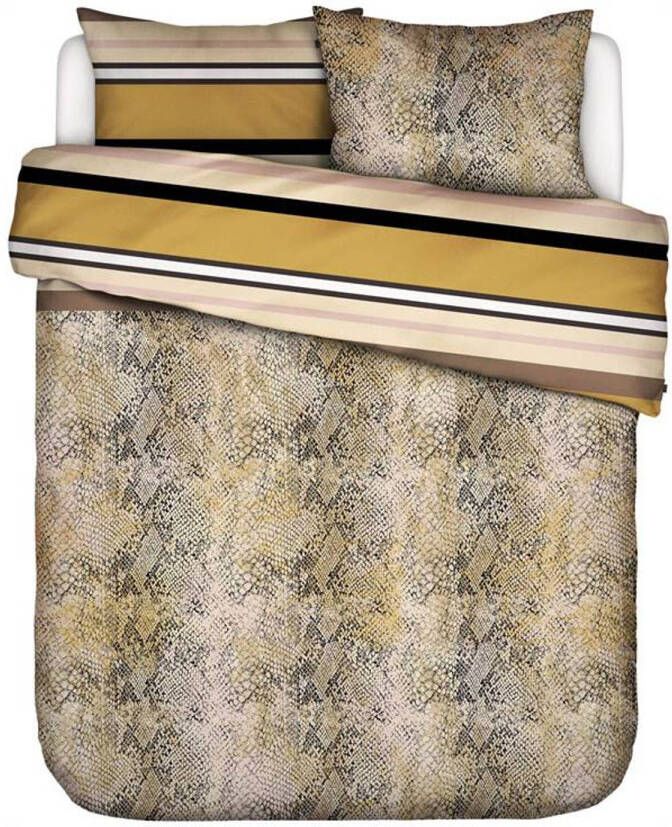 Essenza Cleo Dekbedovertrek Lits jumeaux(240x200/220 Cm + 2 Slopen) Katoen Satijn Mosterd