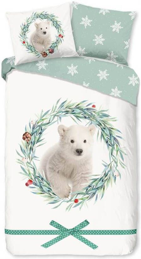 Good Morning Icebear Flanel Dekbedovertrek Flanel/Katoen 1 persoons(140x200/220 Cm + 1 Sloop) Off white