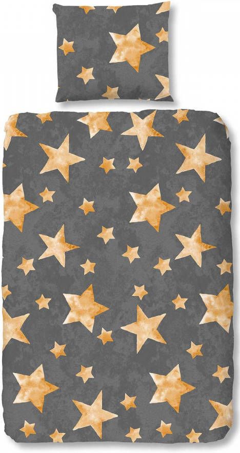 Good Morning kinderdekbedovertrek Stella grijs 140x200/220 cm Leen Bakker