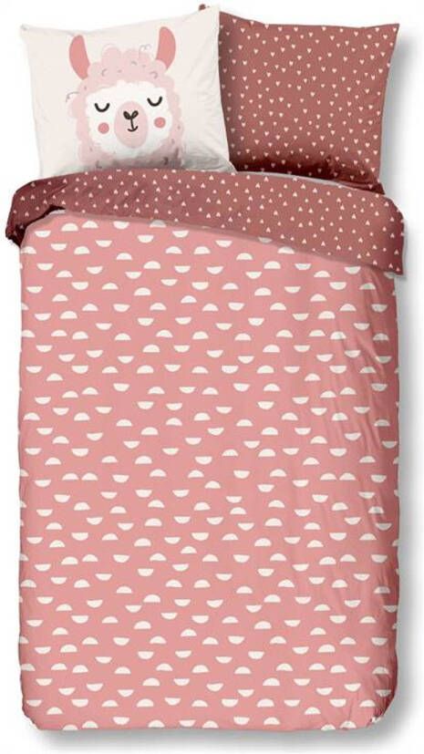 Good Morning Lama Dekbedovertrek Katoen Peuter(120x150 Cm + 1 Sloop) Roze