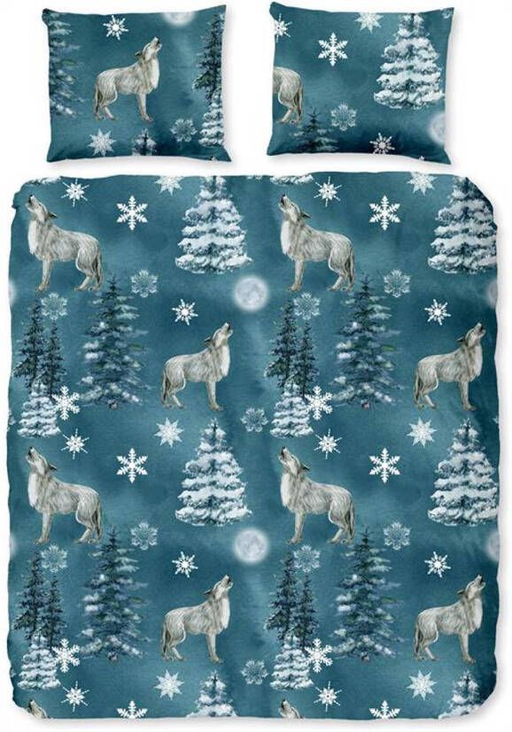 Good Morning Midnight Flanel Dekbedovertrek 1 persoons(140x200/220 Cm + 1 Sloop) Flanel Petrol