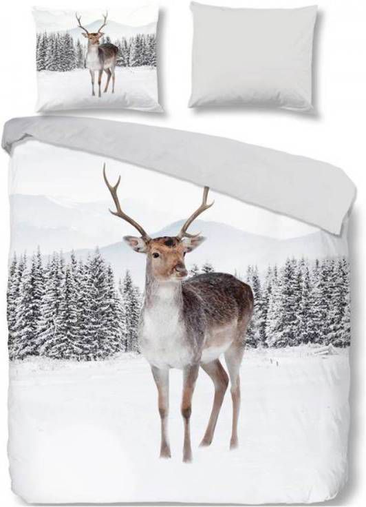 Good Morning Paola Flanel Dekbedovertrek Lits jumeaux(240x200/220 Cm + 2 Slopen) Flanel White