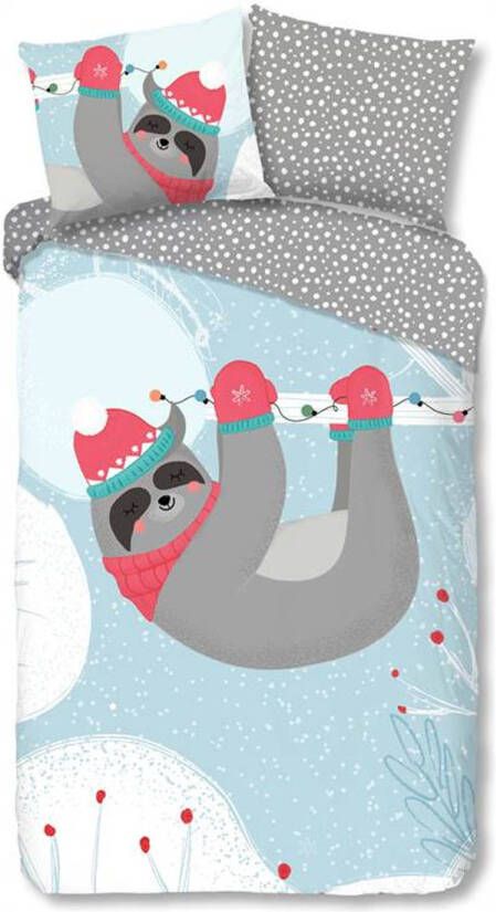 Good Morning Sloth Flanel Dekbedovertrek Flanel/Katoen 1 persoons(140x200/220 Cm + 1 Sloop) Multi