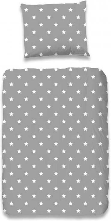 Good Morning Stars Dekbedovertrek Katoen Peuter(120x150 Cm + 1 Sloop) Grijs