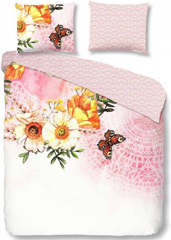 Good Morning dekbedovertrek Fly away roze 140x200/220 cm Leen Bakker