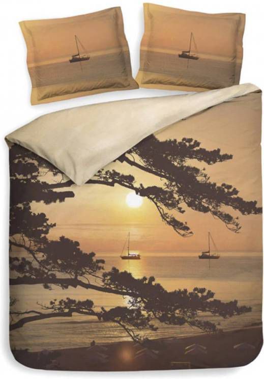 Heckett & Lane Dekbedovertrek Aariz Sunset Oranje Lits jumeaux Xl 260x200/220 Cm
