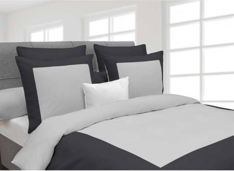 Heckett & Lane dekbedovertrek Lina zilvergrijs 240x220 cm Leen Bakker