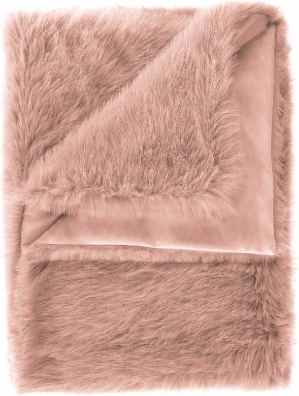 Heckett & Lane Fake Fur Plaid Perle Shady Pink 140x200cm