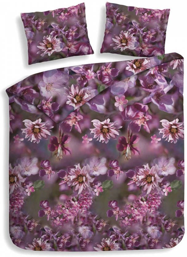 Heckett & Lane Flanel Dekbedovertrek Margaret Paars Lits jumeaux Xl 260x200/220 Cm