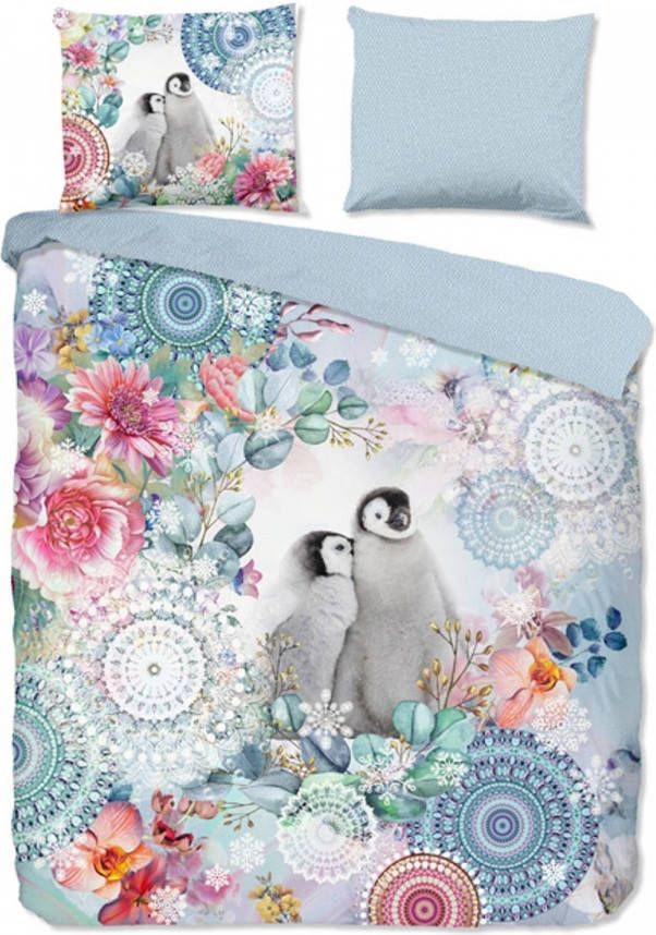 HIP Dekbedovertrek Flanel Pinguïns lits jumeaux(240 X 200/220 Cm )