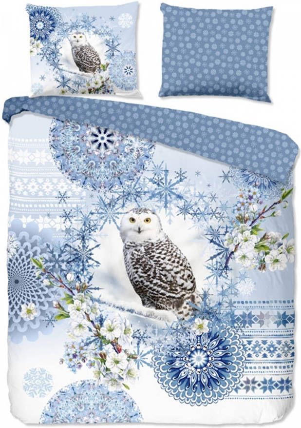 HIP Dekbedovertrek Flanel Sneeuwuil lits jumeaux(240 X 200/220 Cm )