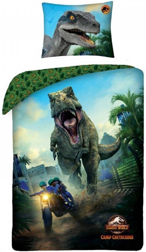 Jurassic World Dekbedovertrek Camp Eenpersoons 140 X 200 Cm Katoen