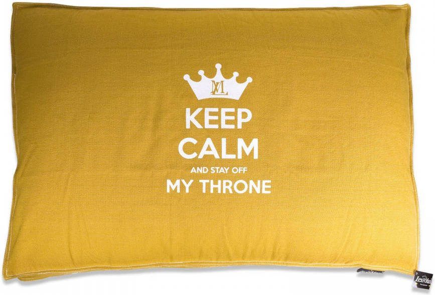 Lex&Max Keep Calm Hondenkussen Boxbed 120x80x9cm Honinggeel