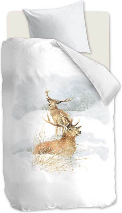 Marjolein Bastin Deerly Flanel Dekbedovertrek 1 persoons(140x200/220 Cm + 1 Sloop) Flanel Grey