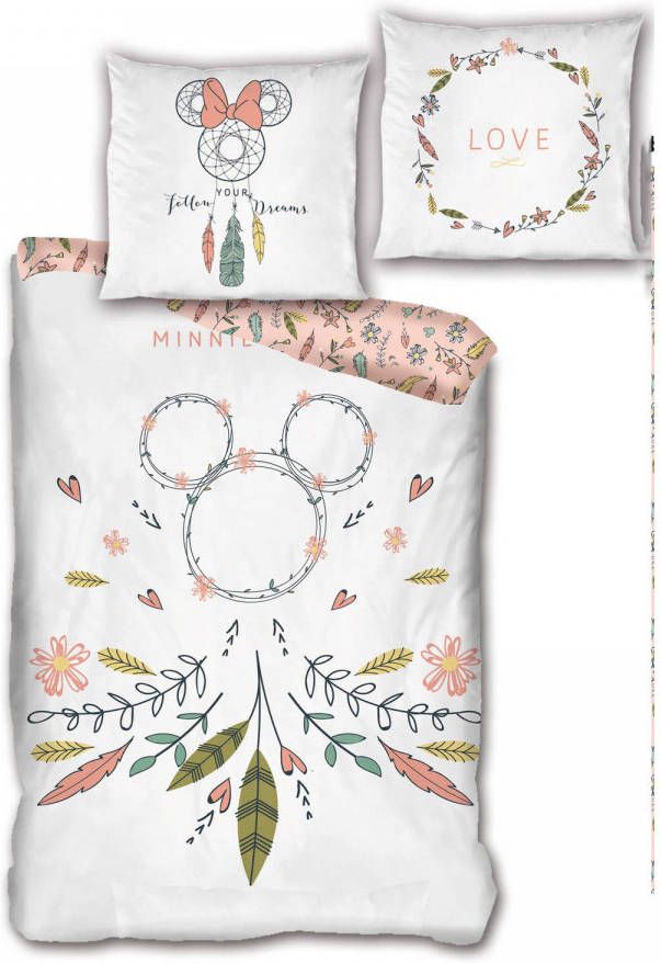 Disney Minnie Mouse Dekbedovertrek Dromenvanger Eenpersoons 140 X 200 Cm Bio Katoen