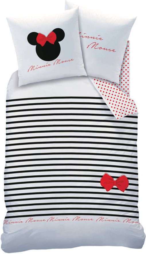 Disney Minnie Mouse Dekbedovertrek Stripes Eenpersoons 140 X 200 Cm Katoen