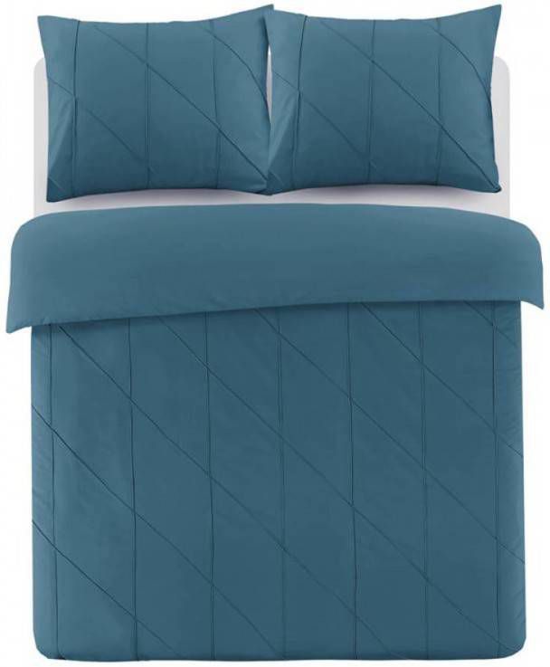 Papillon Canberra Dekbedovertrek 1 persoons(140x200/220 Cm + 1 Sloop) Percal Katoen Petrol