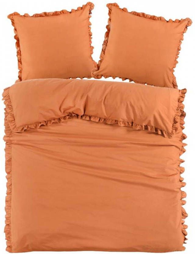 Papillon Deauville Dekbedovertrek 1 persoons(140x200/220 Cm + 1 Sloop) Percal Katoen Roest