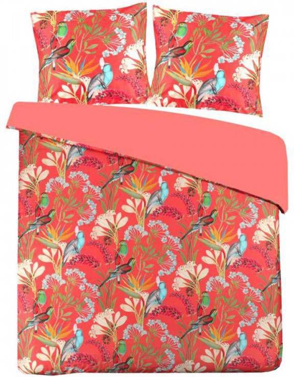 Papillon Helena Dekbedovertrek 1 persoons(140x200/220 Cm + 1 Sloop) Katoen Satijn Coraal