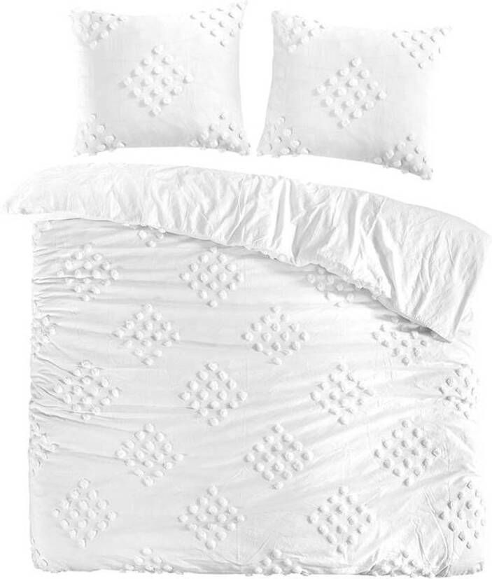 Papillon Helsinki Dekbedovertrek 2 persoons(200x200/220 Cm + 2 Slopen) Flanel Wit