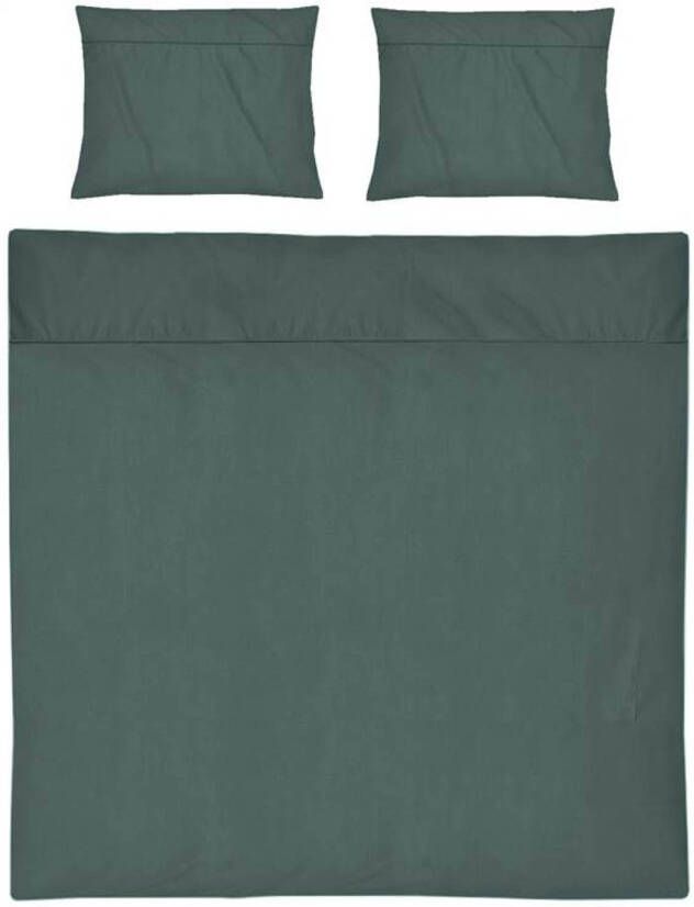 Papillon Monte Carlo Dekbedovertrek 2 persoons(200x200/220 Cm + 2 Slopen) Percal Katoen Donker Groen