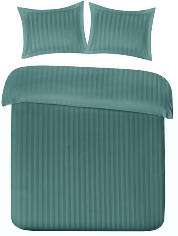 Papillon Uni Satin Dekbedovertrek 2 persoons(200x200/220 Cm + 2 Slopen) Katoen Satijn Donker Groen