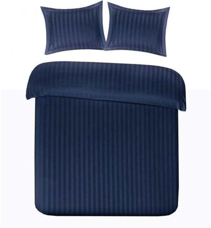 Papillon Uni Satin Dekbedovertrek Lits jumeaux(240x200/220 Cm + 2 Slopen) Katoen Satijn Navy