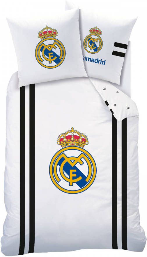 Real Madrid Maillot Dekbedovertrek Eenpersoons 140 X 200 Cm Wit