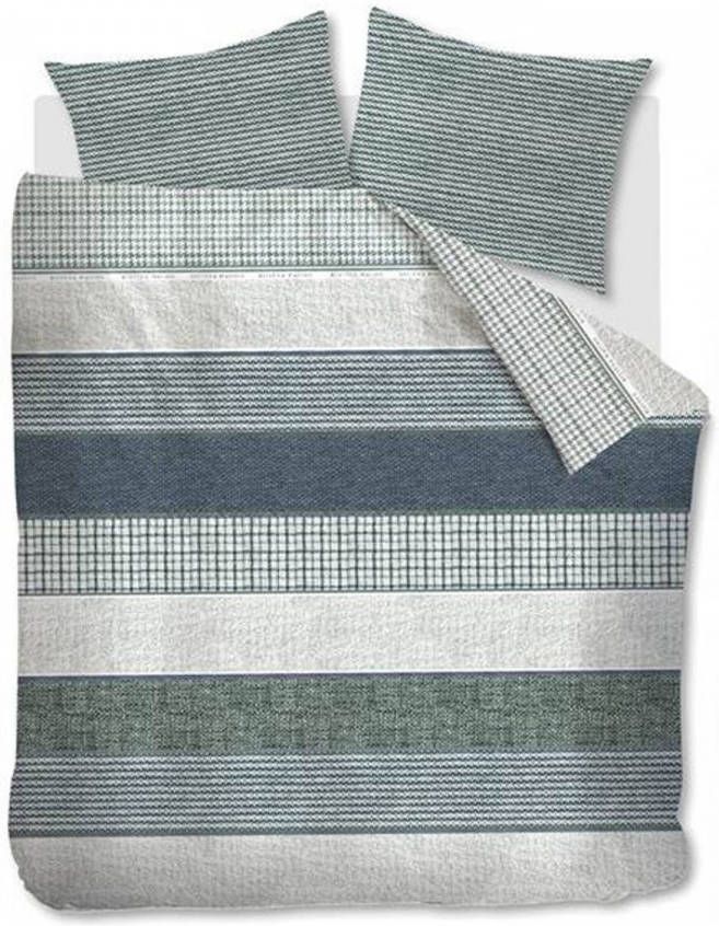 De Vries Slaapcomfort Rivièra Maison Dekbedovertrek Tailor Groen 2 persoons 200x200/220 Cm