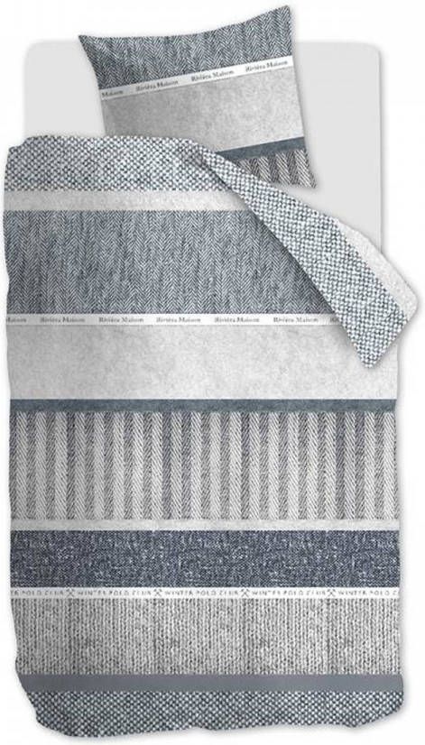 Riviëra Maison Winterclub Dekbedovertrek 1 persoons(140x200/220 Cm + 1 Sloop) Katoen Blue