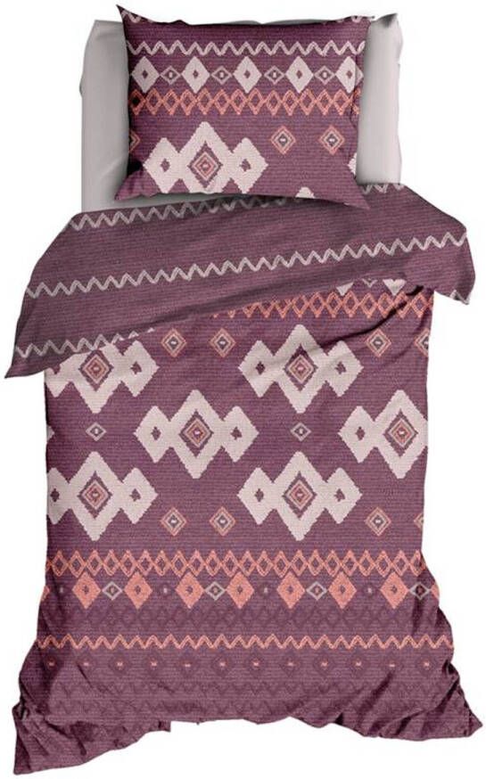 Romanette Belmonte Dekbedovertrek 1 persoons(140x200/220 Cm + 1 Sloop) Katoen Oudrose