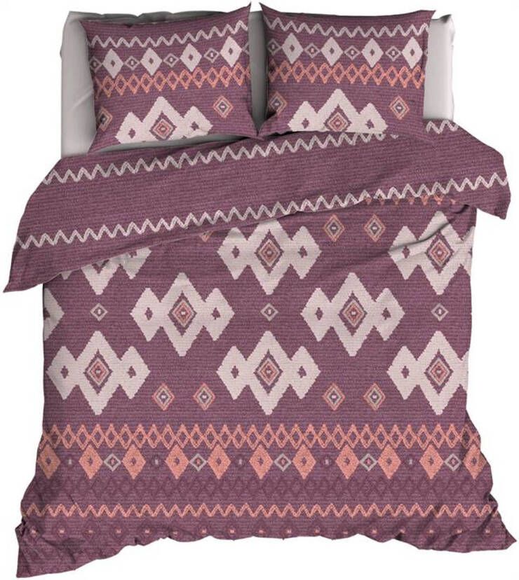 Romanette Belmonte Dekbedovertrek 2 persoons(200x200/220 Cm + 2 Slopen) Katoen Oudrose