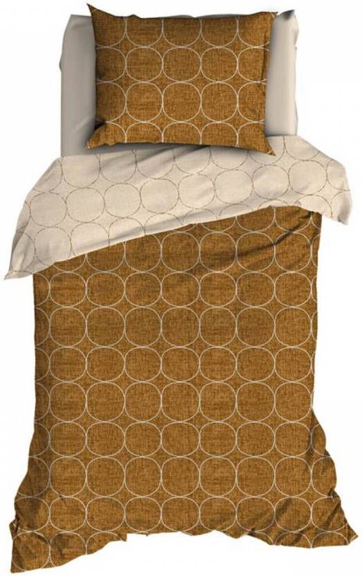 Romanette Carbonell Dekbedovertrek 1 persoons(140x200/220 Cm + 1 Sloop) Katoen Mosterd