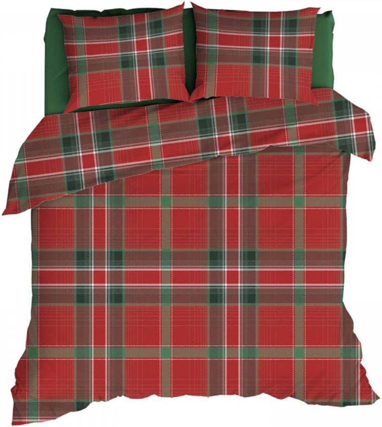 Romanette Flanellen Dekbedovertrek Colpasso Rood lits jumeaux(240 X 200/220 Cm )